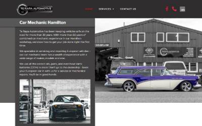 Website preview for Te Rapa Automotive