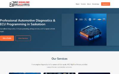 Website preview for Sask ECU & Airbag Services