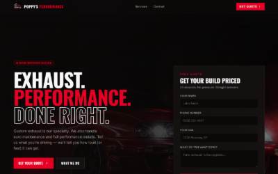 Website preview for Poppy’s Performance