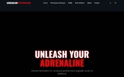 Website preview for Adrenaline Performance, LLC