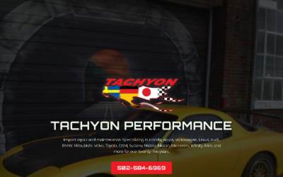 Website preview for Tachyon Performance LLC