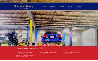 Website preview for Blue Label Racing - Service & Performance