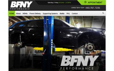 Website preview for BFNY Performance