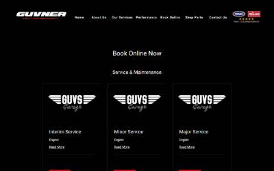 Website preview for Guvner Motorsport and Guv's Garage