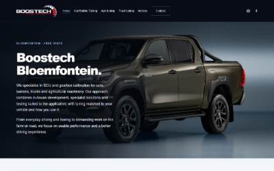 Website preview for Boostech Bloemfontein