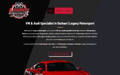 Website preview for Legacy Motorsport