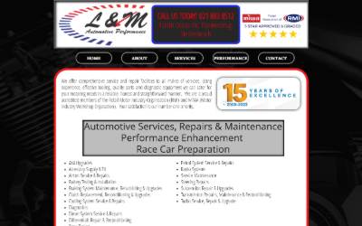 Website preview for L&M Automotive Performance