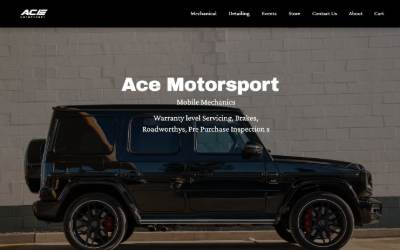 Website preview for Ace Motorsport