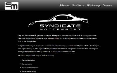 Website preview for Syndicate Motorsport