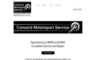 Website preview for Concord Motorsport Service