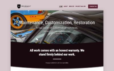 Website preview for Revenant Motorsports