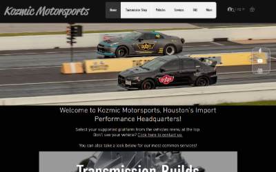 Website preview for Kozmic Motorsports