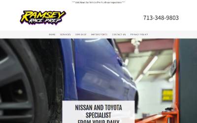 Website preview for Ramsey Race Prep