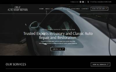 Website preview for Cruz Autobody Repairs & Restorations