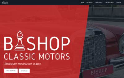 Website preview for Bishop Classic Motors