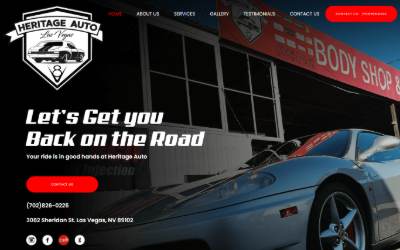 Website preview for Heritage Auto