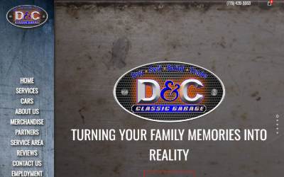 Website preview for D&C Classic Garage
