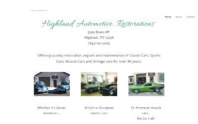 Website preview for Highland Automotive