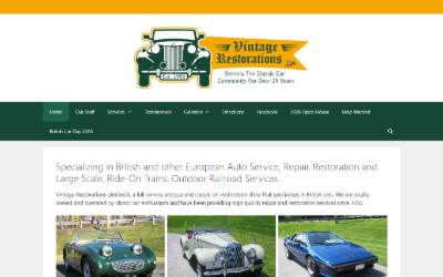 Website preview for Vintage Restorations Ltd