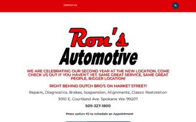 Website preview for Ron’s Automotive