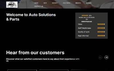Website preview for Auto Solutions & Parts Ltd