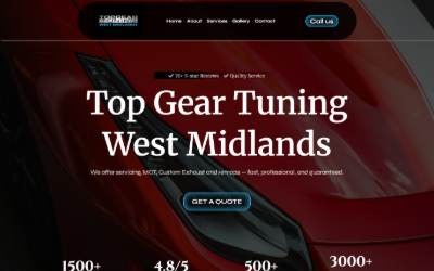 Website preview for TopGear Tuning South Midlands (garage franchise)