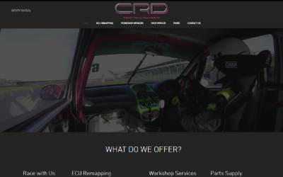 Top of the website for Chafer Racing Developments