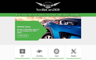 Website preview for Neville Cars 2020