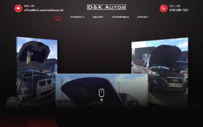 Website preview for D&K Autos