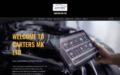 Top of the website for Carter MK Ltd