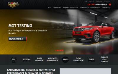 Website preview for 1st Performance & Exhausts Ltd
