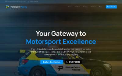 Top of the website for PowerDrive Racing