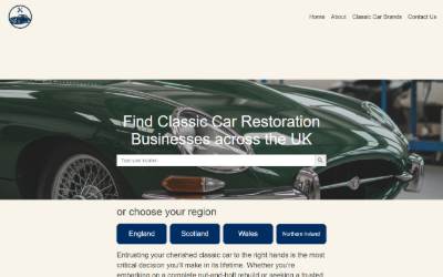 Top of the website for Classic Auto Restoration Services C.A.R.S