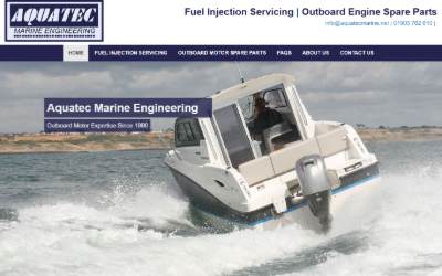 Top of the website for Aquatec Marine Engineering