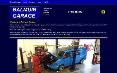 Website preview for Balmuir Garage