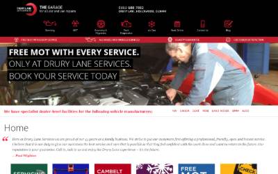 Website preview for Drury Lane Auto Services