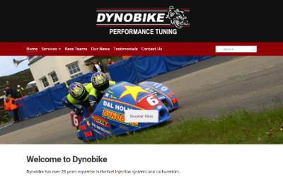 Top of the website for Dynobike