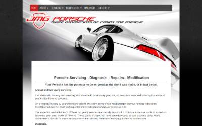 Website preview for JMG Porsche