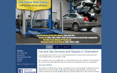Top of the website for John Tinham