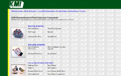 Top of the website for KMI Petrol Injection