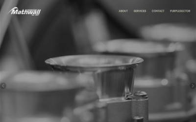 Top of the website for Mathwall Engineering Ltd