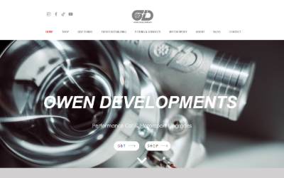 Top of the website for Owen Developments
