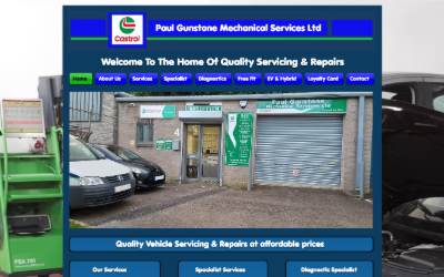 Website preview for Paul Gunstone Mechanical Services Ltd