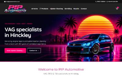Top of the website for Pip Automotive LTD