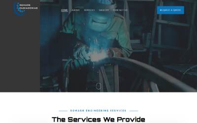Top of the website for Romark Engineering