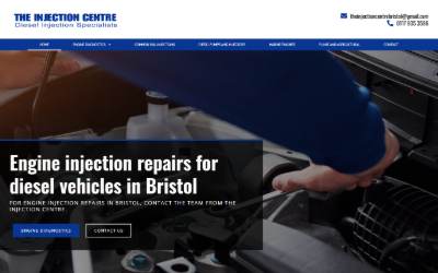 Top of the website for The Injection Centre