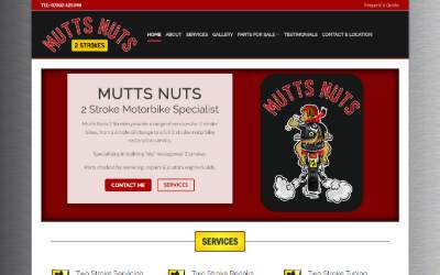 Top of the website for Mutts Nuts 2 Strokes