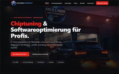 Top of the website for Müllner Motorsport
