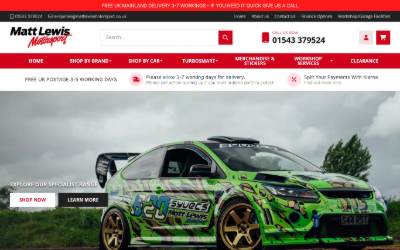 Website preview for Matt Lewis Motorsport