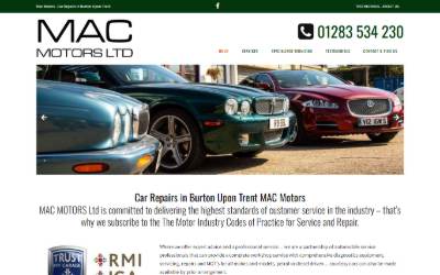 Website preview for MAC Motors ltd